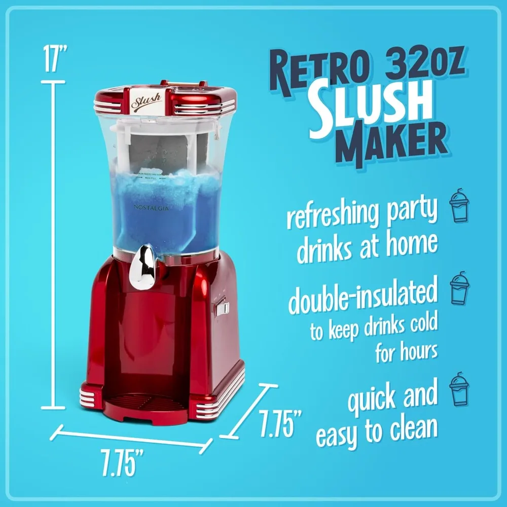 

Frozen Drink Maker and Margarita Machine for Home - 32-Ounce Slushy Maker with Stainless Steel Flow Spout