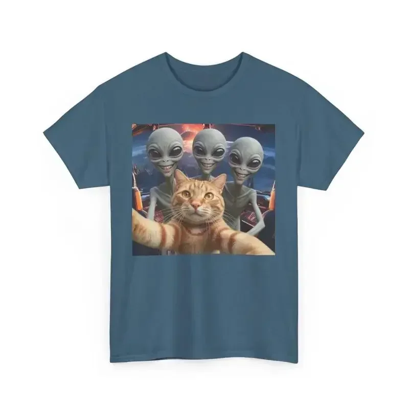 Cat Selfie Tee Alien Greys Shirt Funny Cat Lover Top Extraterrestrial T Shirt