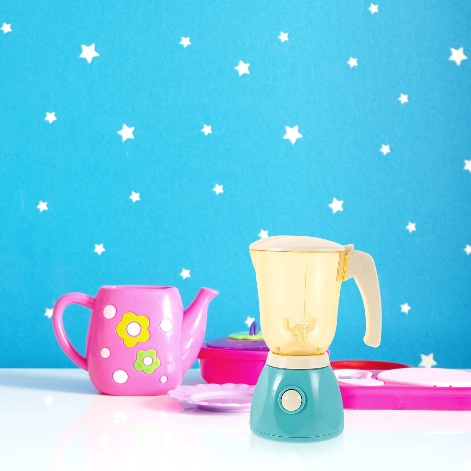 Pretend Play Kitchen Appliances Kids Mini Juicer Small Blender Realistic Plastic Smoothie Maker for Children Ages 4-8 Creative