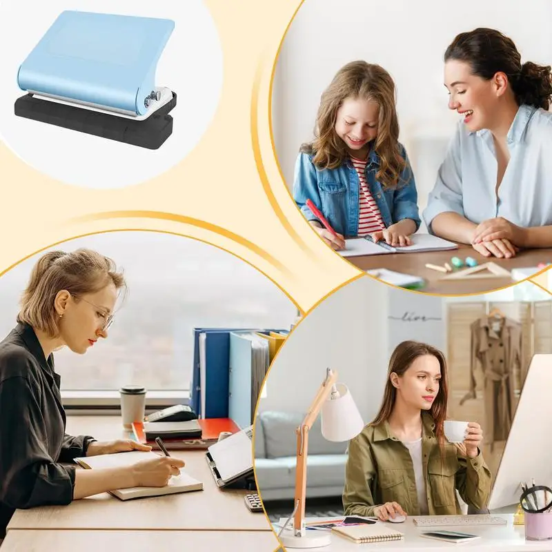 خرامة الورق المعدنية 10 فتحات خرامة الورق المحمولة المعدنية الحلزونية والملف ملزمة لكمة للمدرسة غرفة الدراسة المنزلية