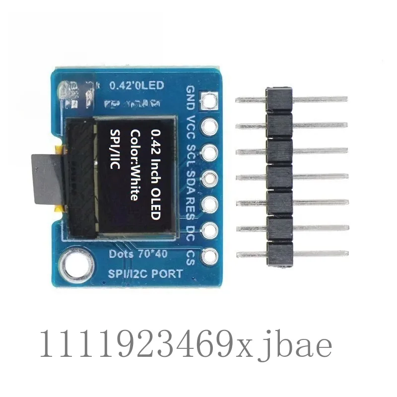 0.42 Inch 7Pin SPI OLED Display Module, White Mini Digital Screen Board