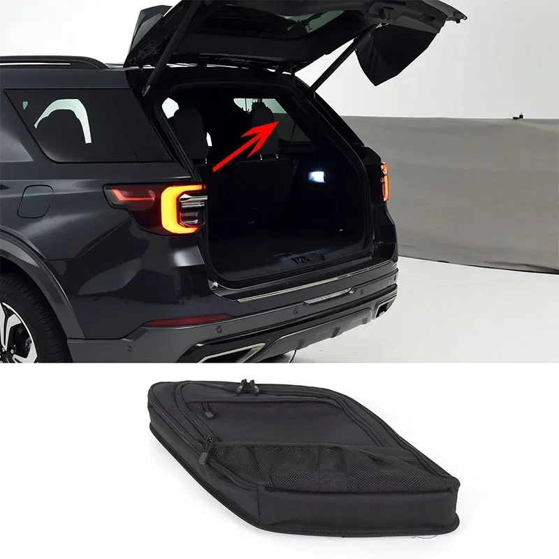 

For Ford Explorer 2020+ Car Trunk Side Window Storage Bag Oxford Cloth Black Interior Accessories