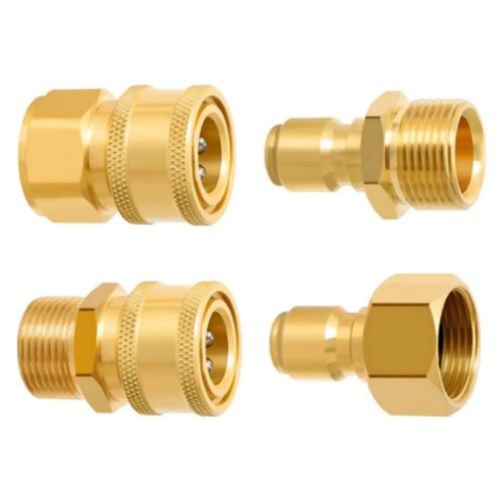 4 قطعة/المجموعة النحاس M22-15mm إلى 3/8 بوصة غسالة الضغط محول مجموعة قطع الاتصال السريع لخراطيم غسالة الضغط اكسسوارات
