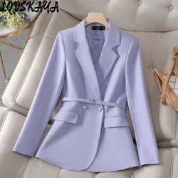 New Fashion Commuter Slimming Fashion Purple Suit Coat Women's Spring and Autumn