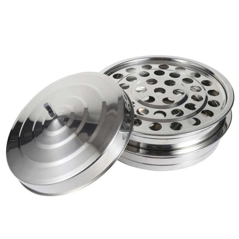 

C9GC 304 Stainless Steel Communion Bread Tray for Church Use 39 Hole Design With Smooth Front and Lid