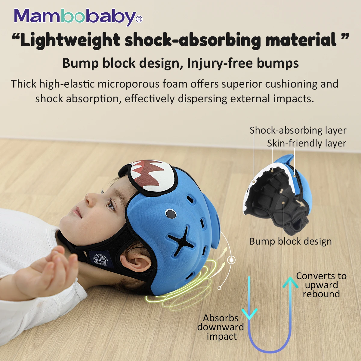 Mambobaby Safe Anti-Shock Baby Helmet Toddler Head Protector Headgear for Infant Learn Crawl, Walk Prevent Injury from Bump Fall image 2