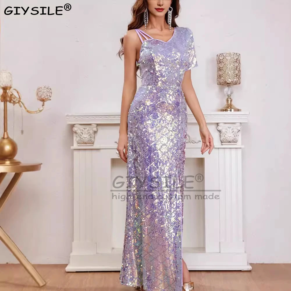GIYSILE Customized Sexy Backless Slit Evening Dresses Woman Elegant 2025 New Fashion Sequins Party Dresses Vestidos De Fiesta