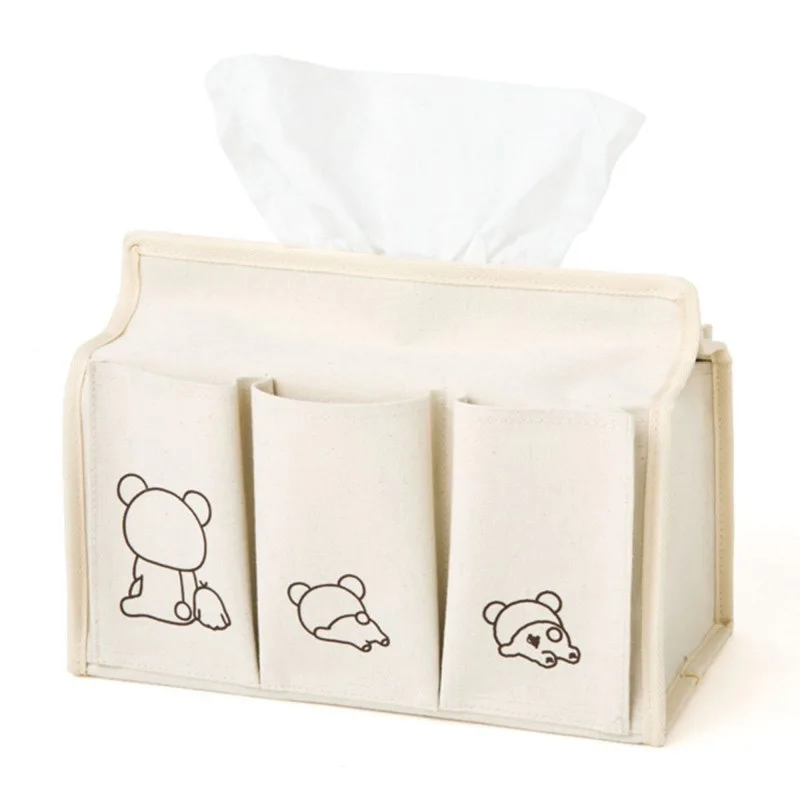 

New Kawaii Anime Rilakkuma Kids Woman Canvas Storage Tissue Box Make up Cosmetic Bags Cases For Children