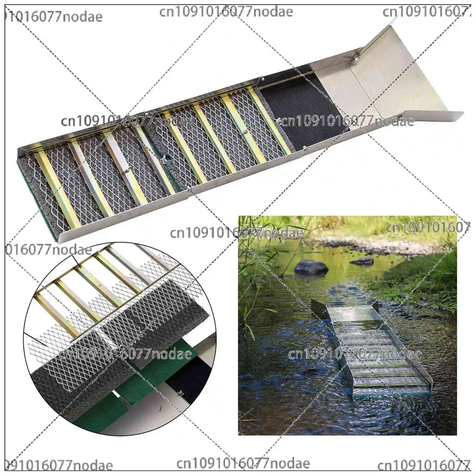 Folding Gold Sluice Box Aluminum Alloy Portable Gold Mining Chute Panning Prospecting Recovery Tool