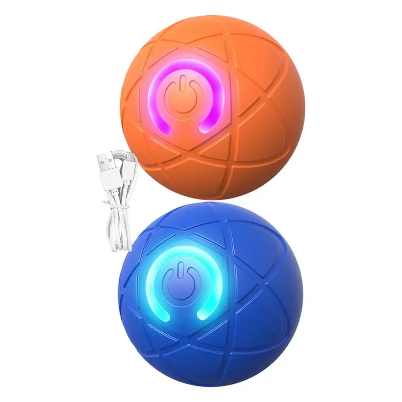 Interactive Rolling Ball Dog Toy Auto Moving Dog Toy Ball Rechargeable Vibrating Ball Toys Jumping Rolling Ball With Led light