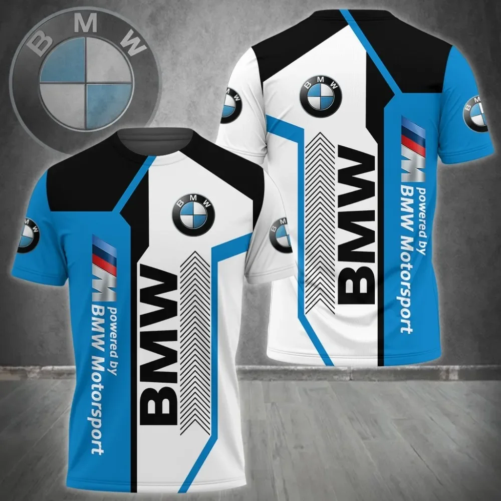 

2025 New Style Motorcross Round Neck Short Sleeves Comfortable Lightweight T-shirts BMW 3D Printed Motorcycle Riding Sport Shirt