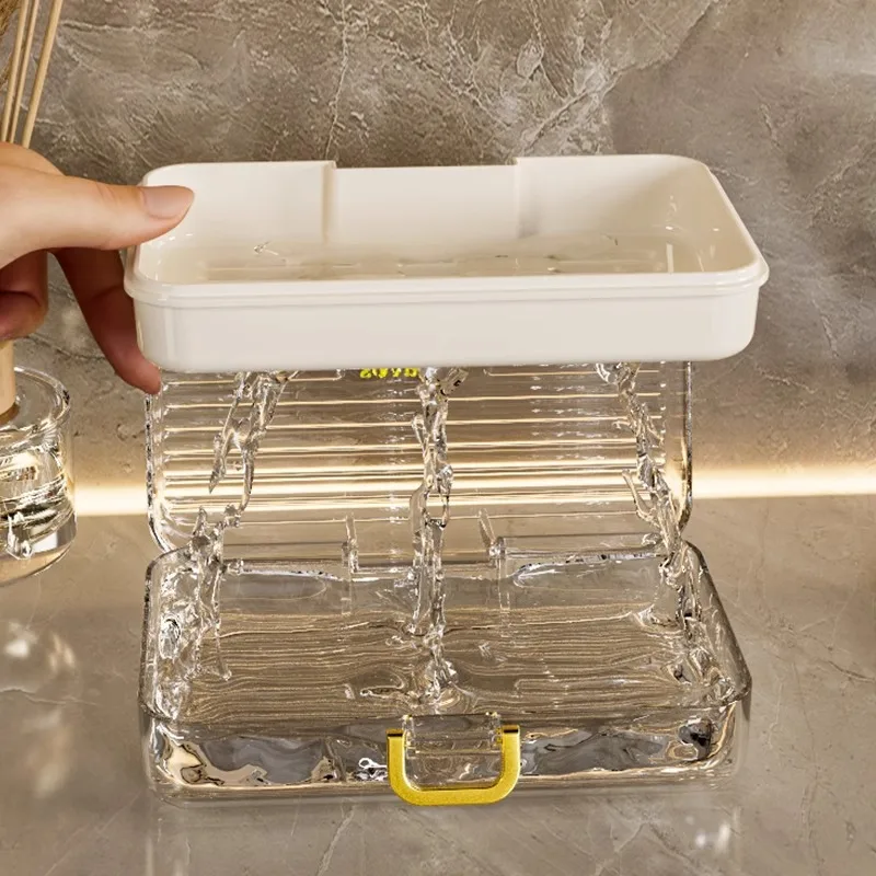 Ins Nordic Plastic Soap Box, Double Drain Soap Box, Hotel Bathroom PET Rectangular Soap Dish