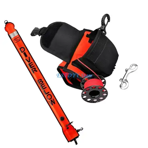 G6DE Surfaces Marker Buoys & Dives Reel Set Inflatable Scubas Tube Safety Sausages