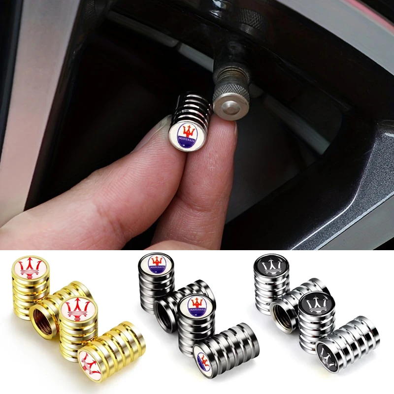 4 Uds para Maserati tapas de válvula de neumático de coche Ghibli Quattroporte Granturismo Levante Granlusso Gransport 3200 GT 4200 Gran Cabrio MC20