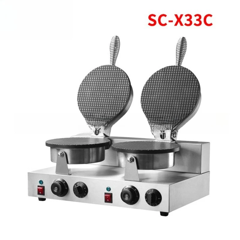 Commercial electric ice cream skin single head double head waffle burner crispy machine non-stick coating muffin breakfast