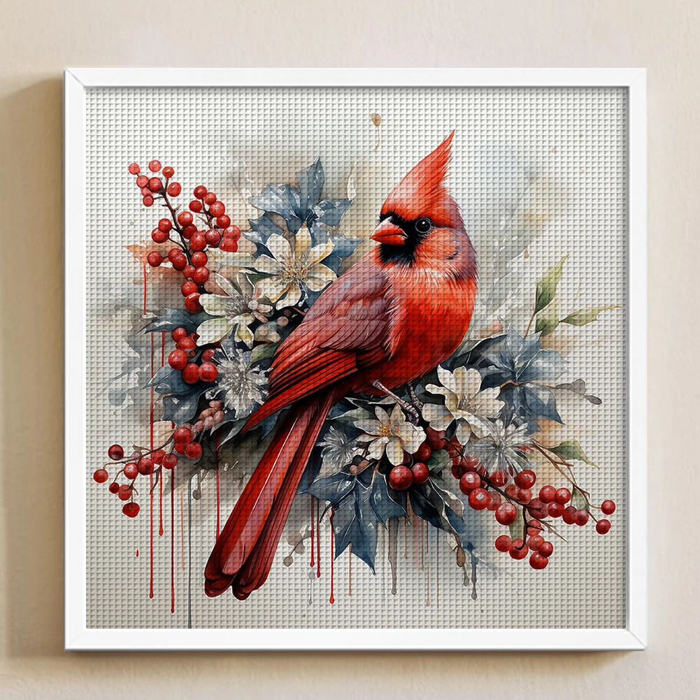 

Вышивка крестом на хлопковой ткани с нанесенным рисунком, 11CT, 40x40 см, с изображением кардиналов