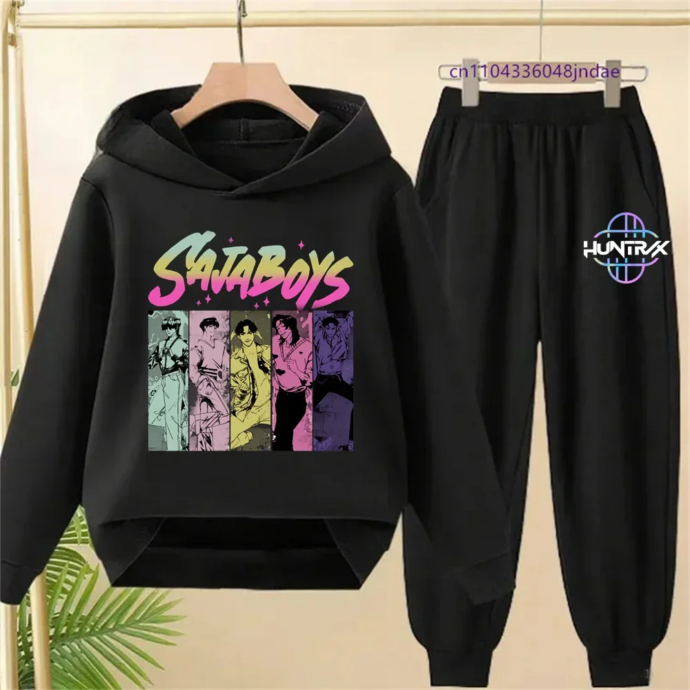 

2025 KPop Demon Hunters Hoodie Fashion Rumi Sweatshirt Pullover Cute Long Sleeve Autumn Boys Girls Cartoon Y2K Hoody set