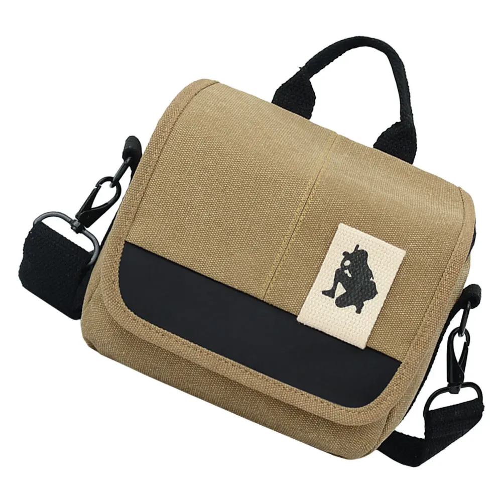 

Durable Khaki Canvas Camera Bag Mirrorless Camera Case Waterproof Storage Pouch Portable Outdoor Photography Bags
