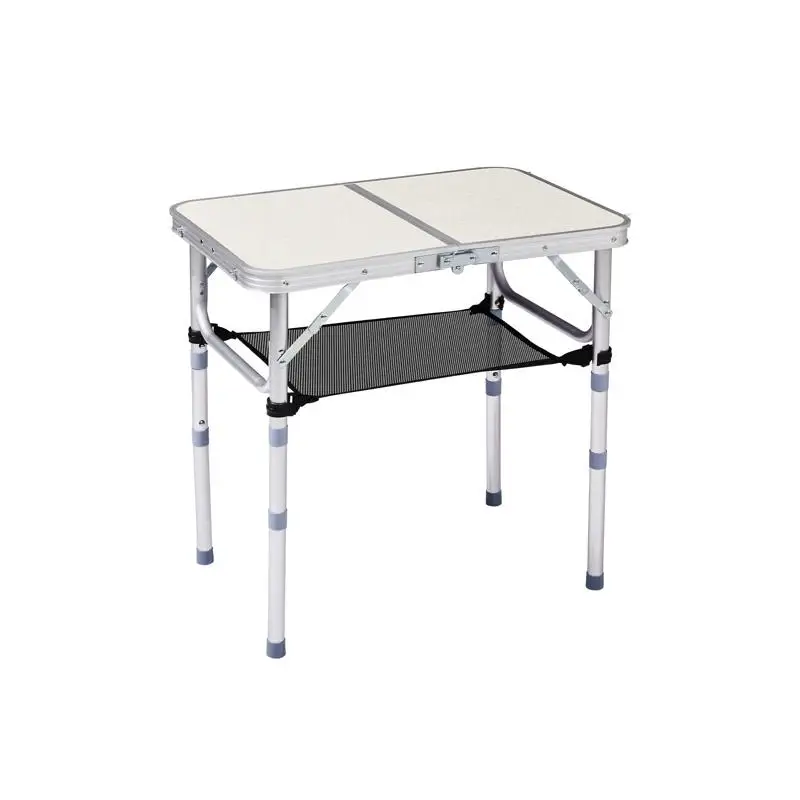 Portable 2ft Outdoor Folding Table, Adjustable Height Picnic Table, Lightweight Aluminum Camp Table with Carry Handle for