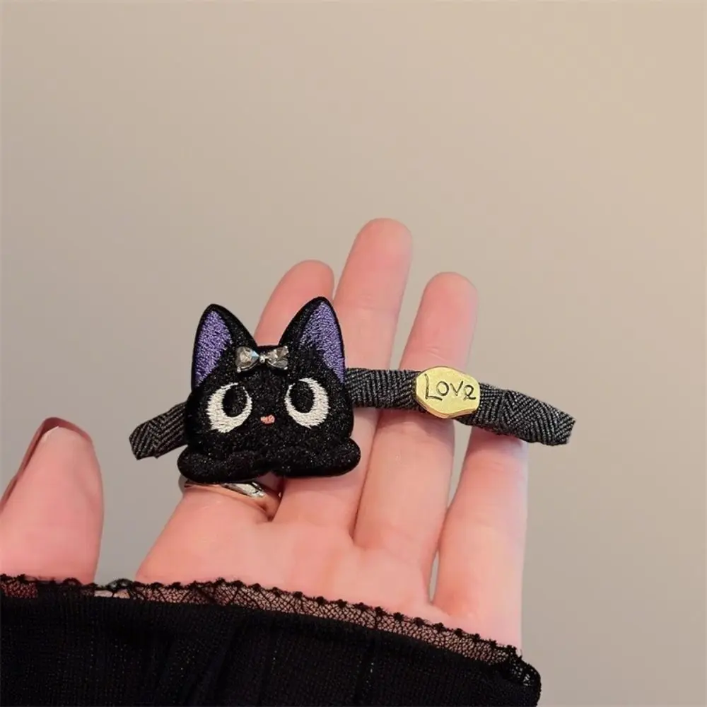 Kawaii الكورية نمط الفتيات Bowknot مقاطع الشعر لطيف القطة السوداء رائعة أغطية الرأس المطرزة موضة القوس دبوس الشعر الهدايا
