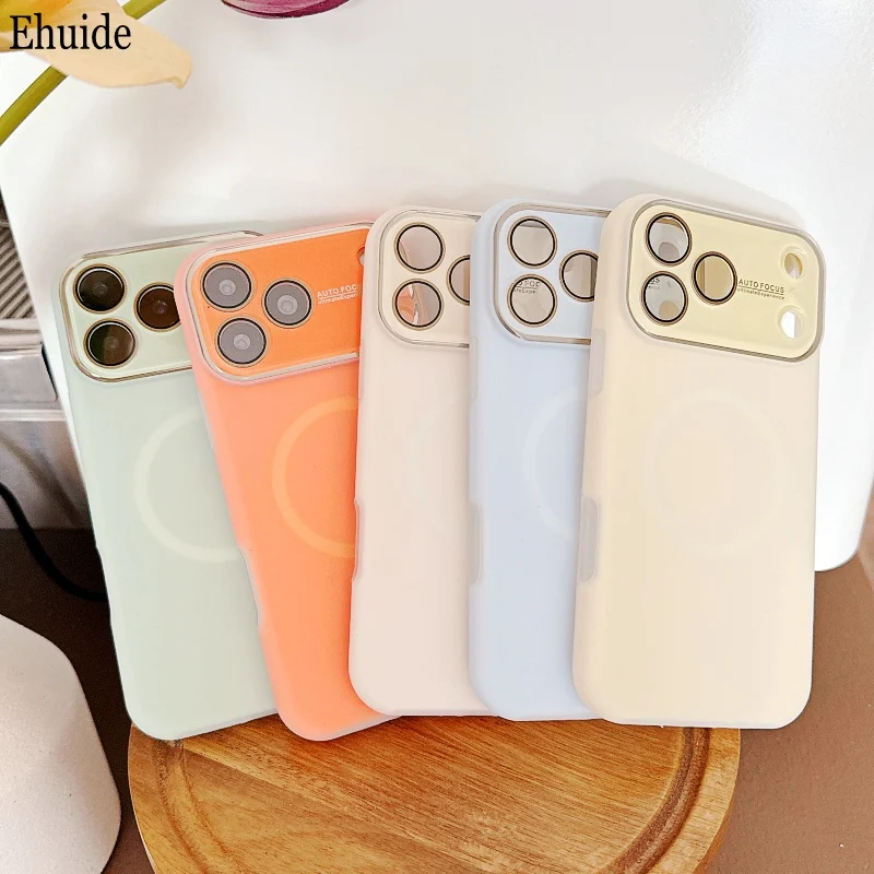 Jelly Magnetische Hülle für iPhone 17 Pro Max 14 15 16 Pro Magsafe Objektiv schützen stoßfeste Luxus Wireless Charging Candy Skin Cover