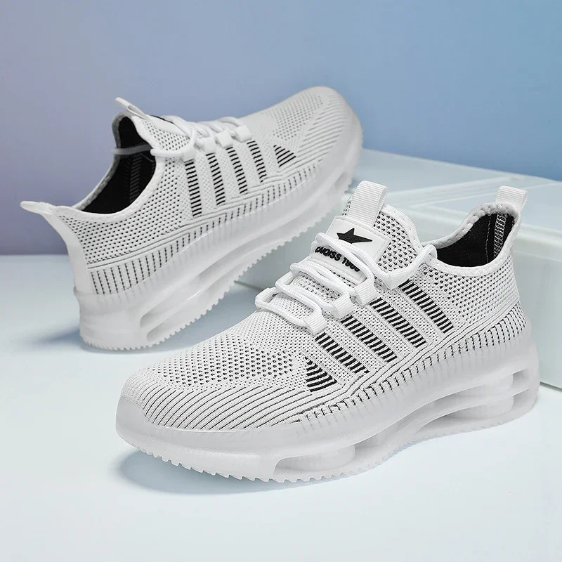 ELUVA Mens 캐주얼 스니커즈 통기성 메쉬 경량 스포츠 신발 남성용 미끄럼 방지 운동화 체육관 걷기 편안함