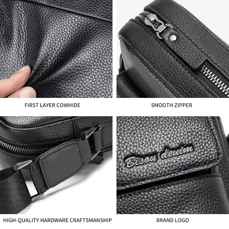 Bison denim couro genuíno crossbody saco das mulheres dos homens mensageiro ocasional bolsa de ombro alta qualidade negócios bolsas masculinas