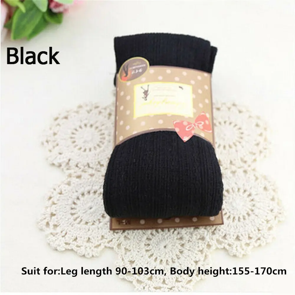 Women Fashion Wool Pants Ladies Warm Thick Chunky Cable Ribbed Knitted Leggings Skinny Wool Pants Ribbed Knitted Socks