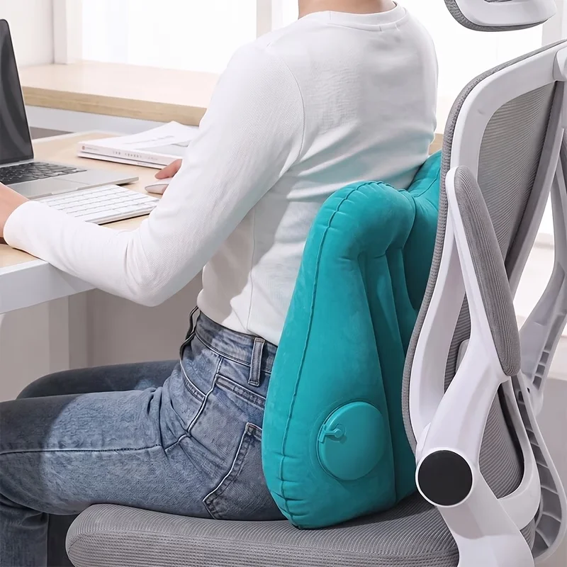 Portable Waist Protection Inflatable Lumbar Pillow Ultralight Comfortable Seat Pads Chair Waist Cushion for Home Office Car