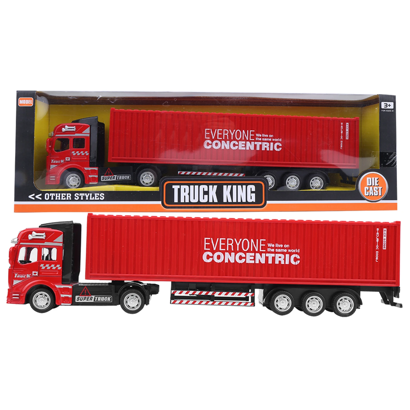 ZK30 1:48 Legierung Container Lkw Modell Spielzeug Hoch Simulation Kinder Auto Spielzeug FahrzeugRot Container Lkw Modell