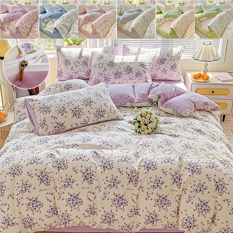 

2026 New Washed Cotton Duvet Cover Minimalist Style Soft Skin-friendly Bedding for Student Dormitory Bedroom Housse De Couette