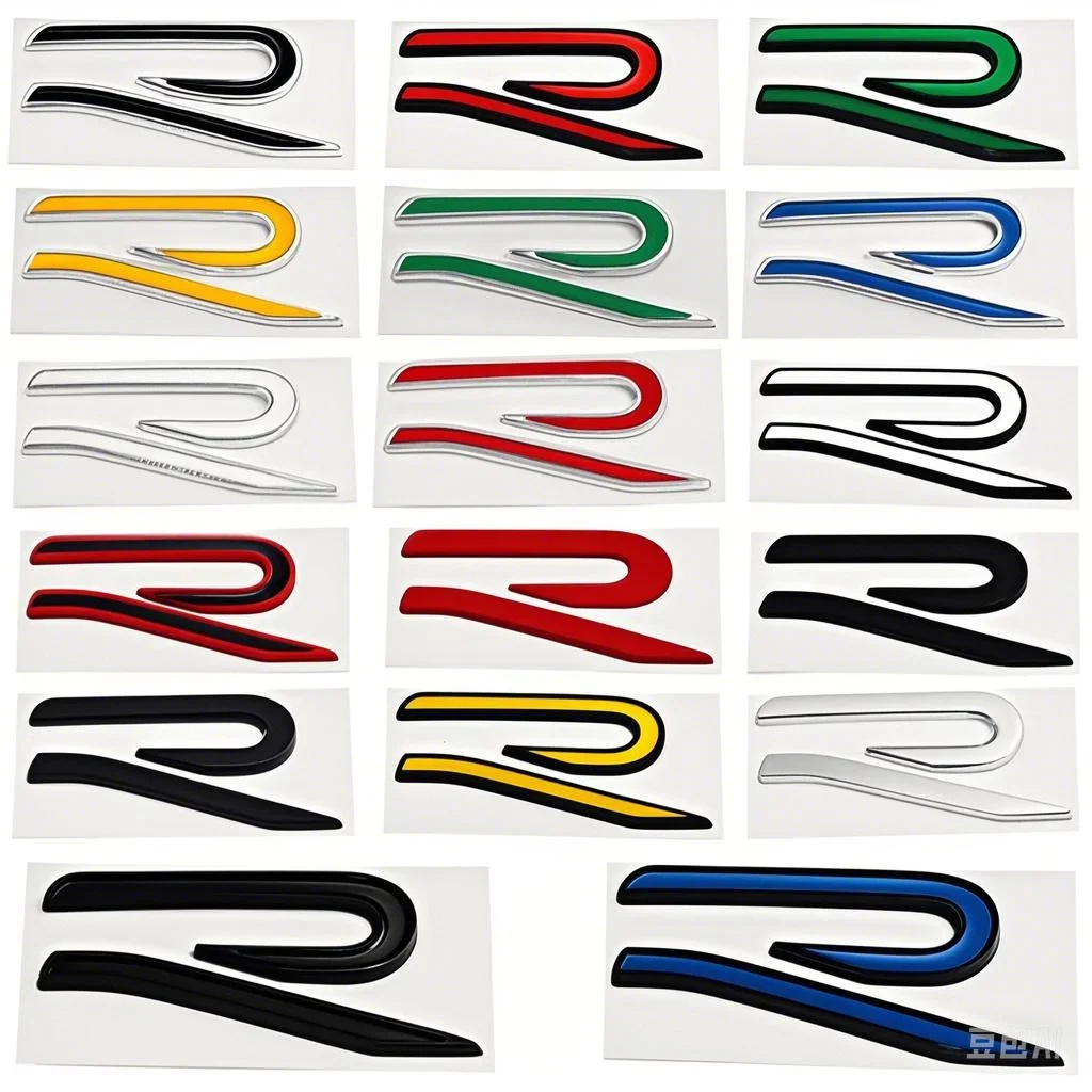 Emblema R para Volkswagen VW, 1 unidad, cubierta metálica para la parrilla delantera, Tiguan, Bora, POLO, PASSAT CC, Touran, GOLF, Jetta, Arteon, T-CROSS, MK6