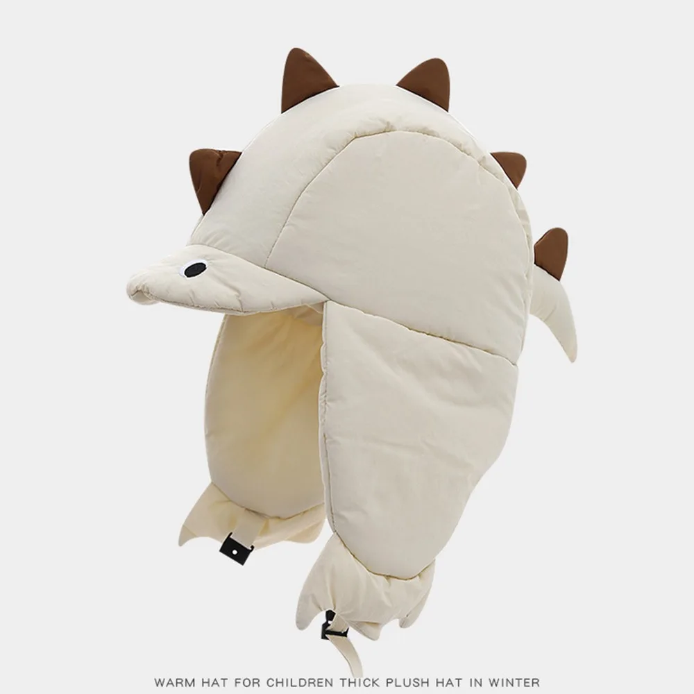 

New Cartoon Dinosaur Baby Down Hat Winter Warm Windproof Beanie Hats Cute Cold Proof Earflap Caps for Children