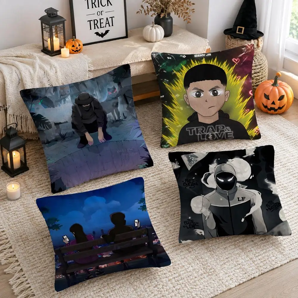 Rapper B-BENY JR Album Cushion Cover Plush Decorative Pillow Case With Hidden Zipper Cutecore Room Decor For Home