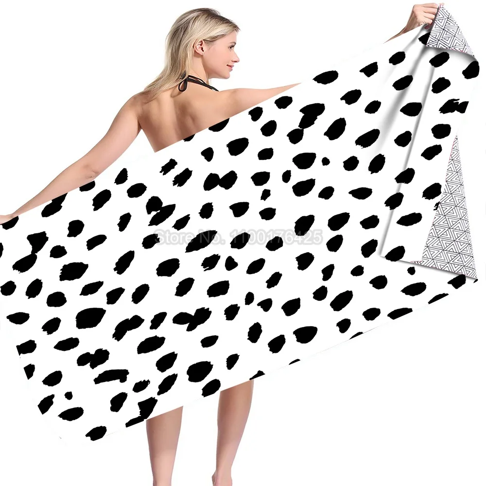 Microfiber Beach Towel Leopard Pattern Quick Dry Bath Towel Sandproof Summer Swimming Washcloth Bath Bathroom Decor