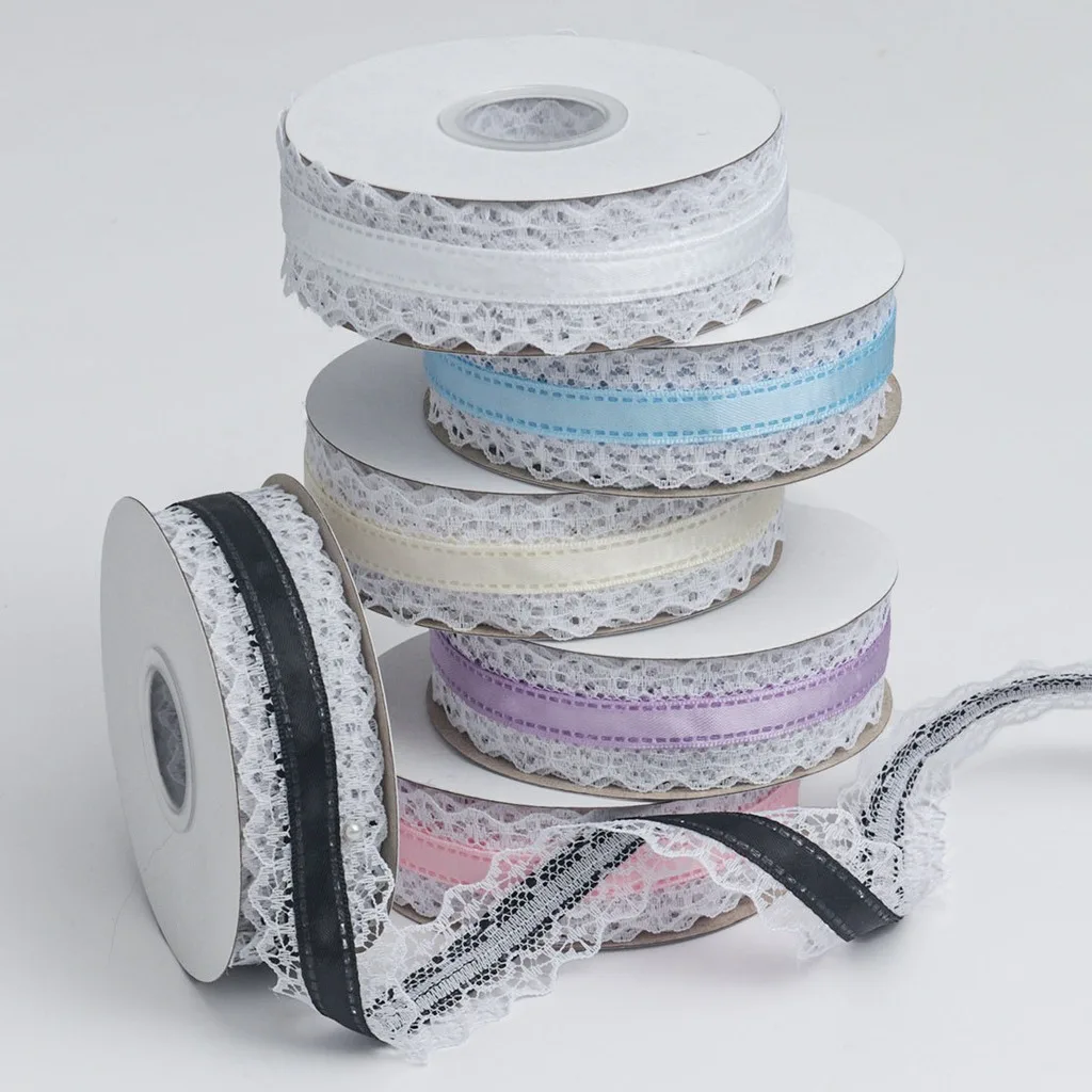 10 Yards/Rolle 3 cm Polyester-Band mit gewelltem Spitzenbesatz für DIY-Bastelarbeiten, Haarschleifen, Geschenkverpackungen, Verpackungsband, Heim- und Partydekoration
