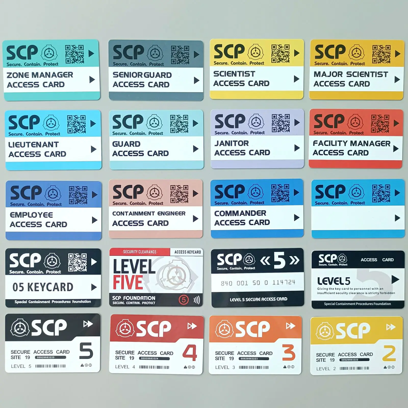 SCP Card ID secret foundation Special Logo Cosplay Access Grade OR-2552