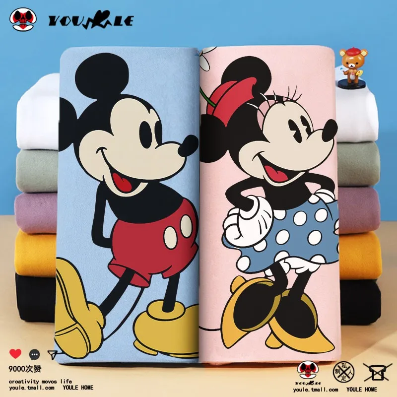 Disney Mickey Minnie Couple Dress Summer T-shirt Men Short Sleeve Trend Instagram Couple Clothes Pure Cotton