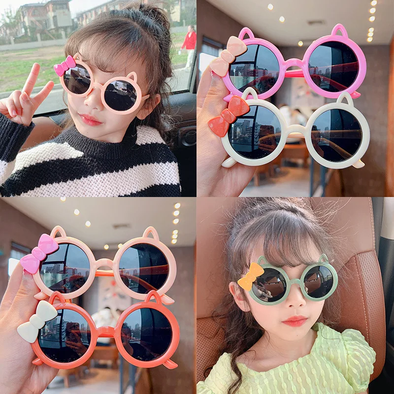 Children\'s Sunglasses Cute Bow Baby Glasses UV Protection Sunglasses Stylish Birthday Gift Toys