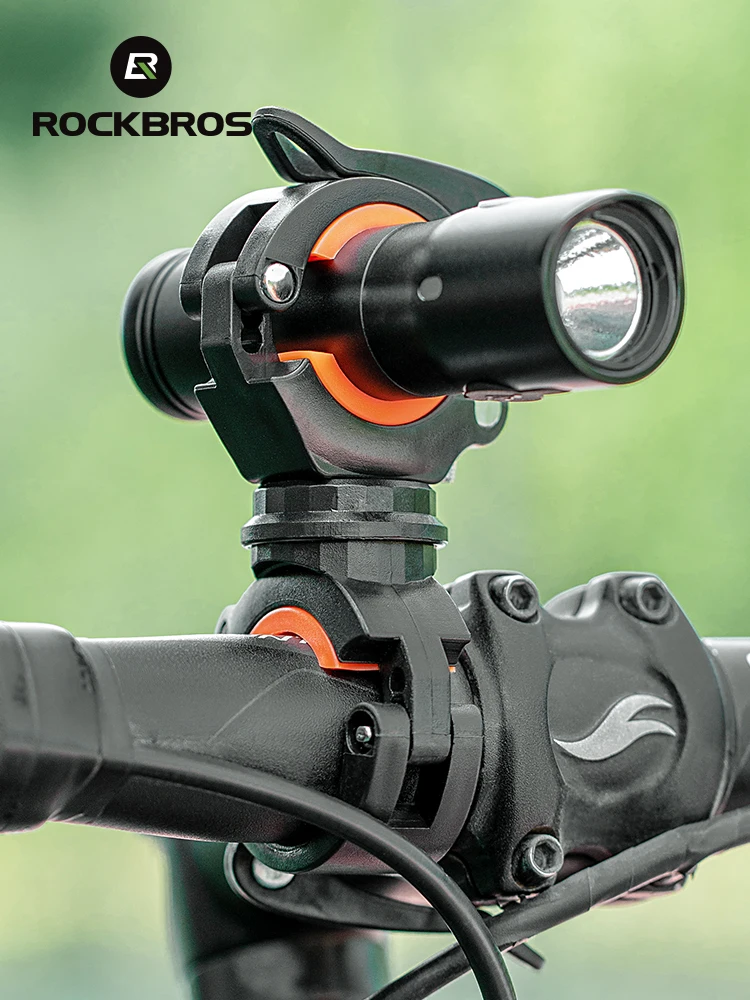 AliExpress ROCKBROS Bicycle Handlebar Light Mount 360° Rotation Front Light Support Multi-functional Quick Release Light Stand Bracket