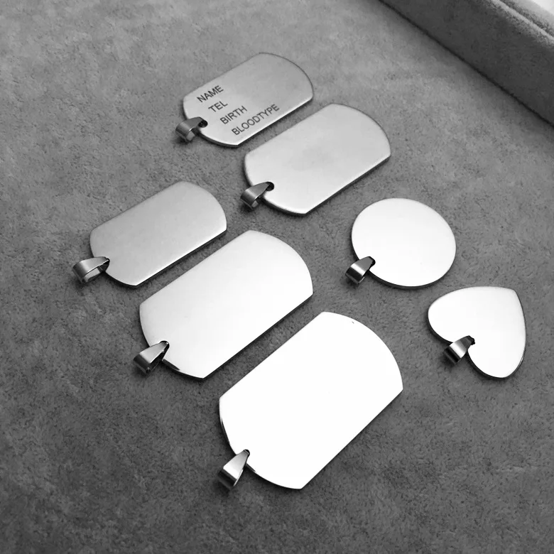 Blank Steel For Dog 100pcs/lot Stainless Laser Dog Suitable Engraving Army Tags Military Tags