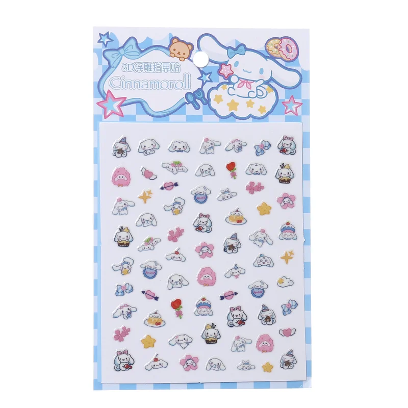 ثلاثية الأبعاد توهج في الظلام Kuromi الأطفال ملصقات الأظافر Kawaii ميلودي الكرتون ملصقات فتاة صغيرة مسمار ملصقات الاطفال هدية الكريسماس