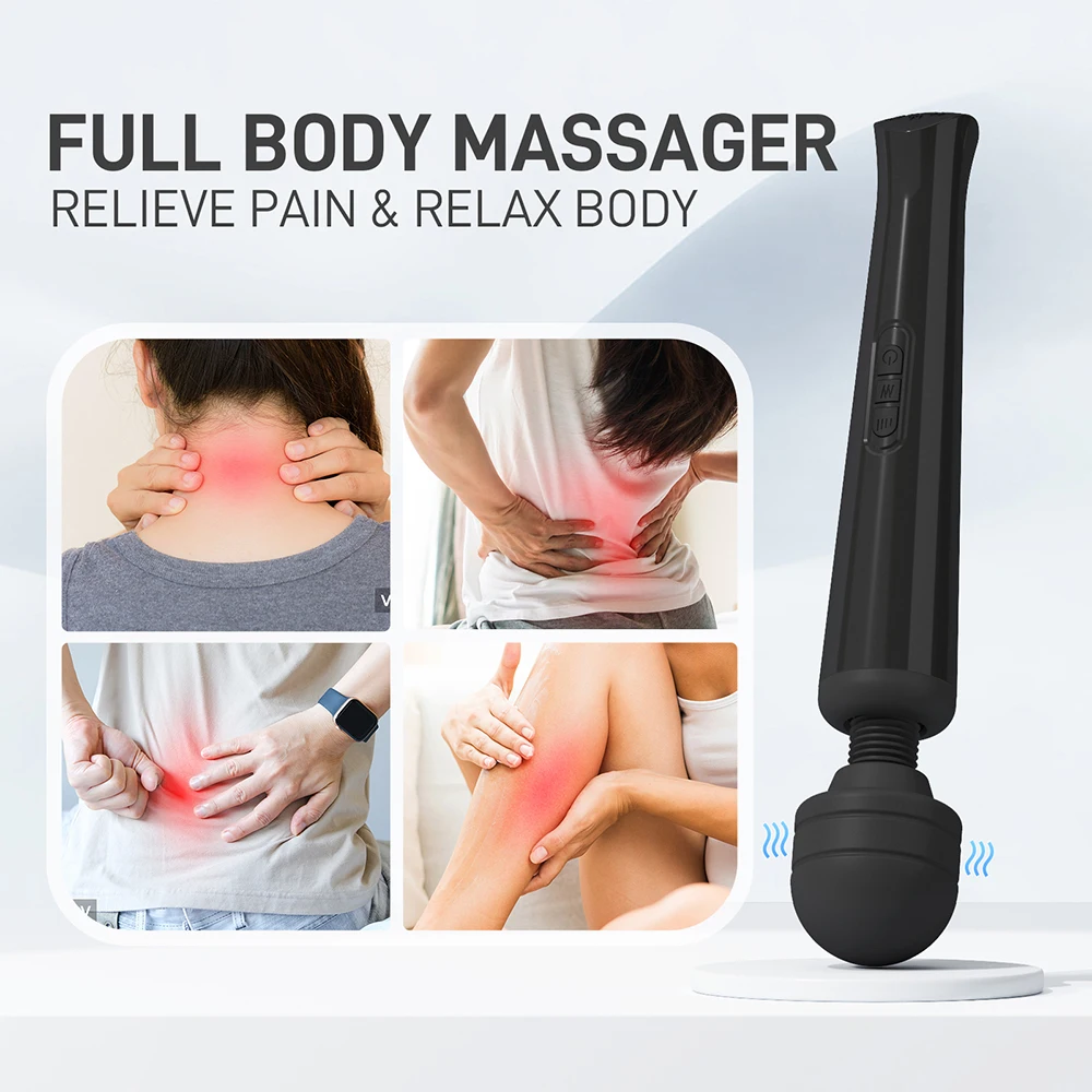 عصا سحرية قوية هزاز للنساء كبير AV مدلك الجسم G بقعة البظر محفز USB شحن الجنس لعب الكبار للمرأة