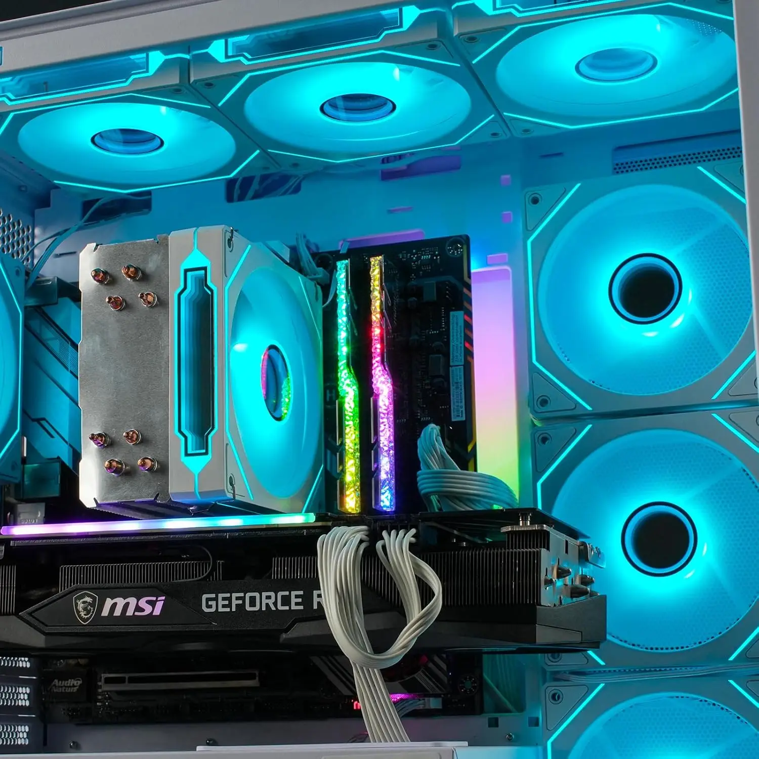 LDPCSJ PRISM 4 PRO コンピュータシャーシファン 12 センチメートル ARGB 4 ピン PWM 静音冷却ファン 12V 大風量 45.2CFM/600-1500RPM