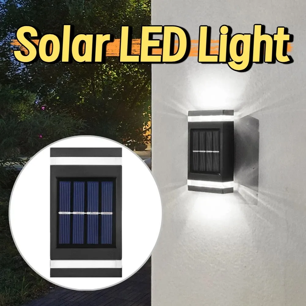 Super Bright Solar LED Light Waterproof Up Down Illuminate Wall Washer Light Easy Installation Energy Saving Stairs Wall Lamp