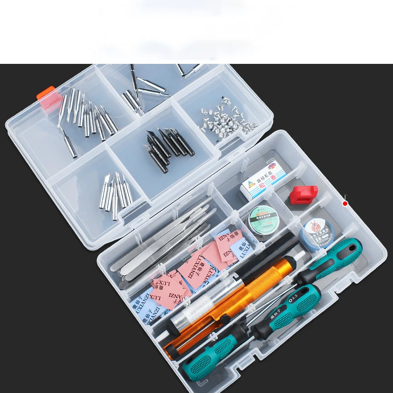 LUXIANZI Waterproof Plastic Storage Tool Box Portable Transparent Metal Parts Hardware tools Screwdriver Organizer toolbox Case