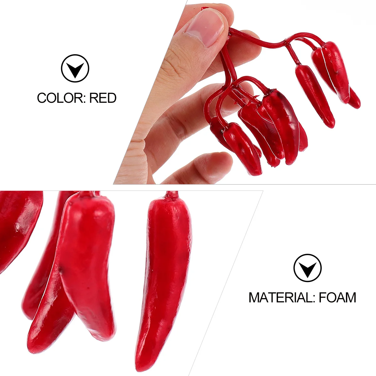 12 ชิ้น พริกปลอมตกแต่งคริสต์มาส สีสันสดใส เหมือนจริง เหมาะสำหรับงานปาร์ตี้ที่บ้าน งานแต่งงาน