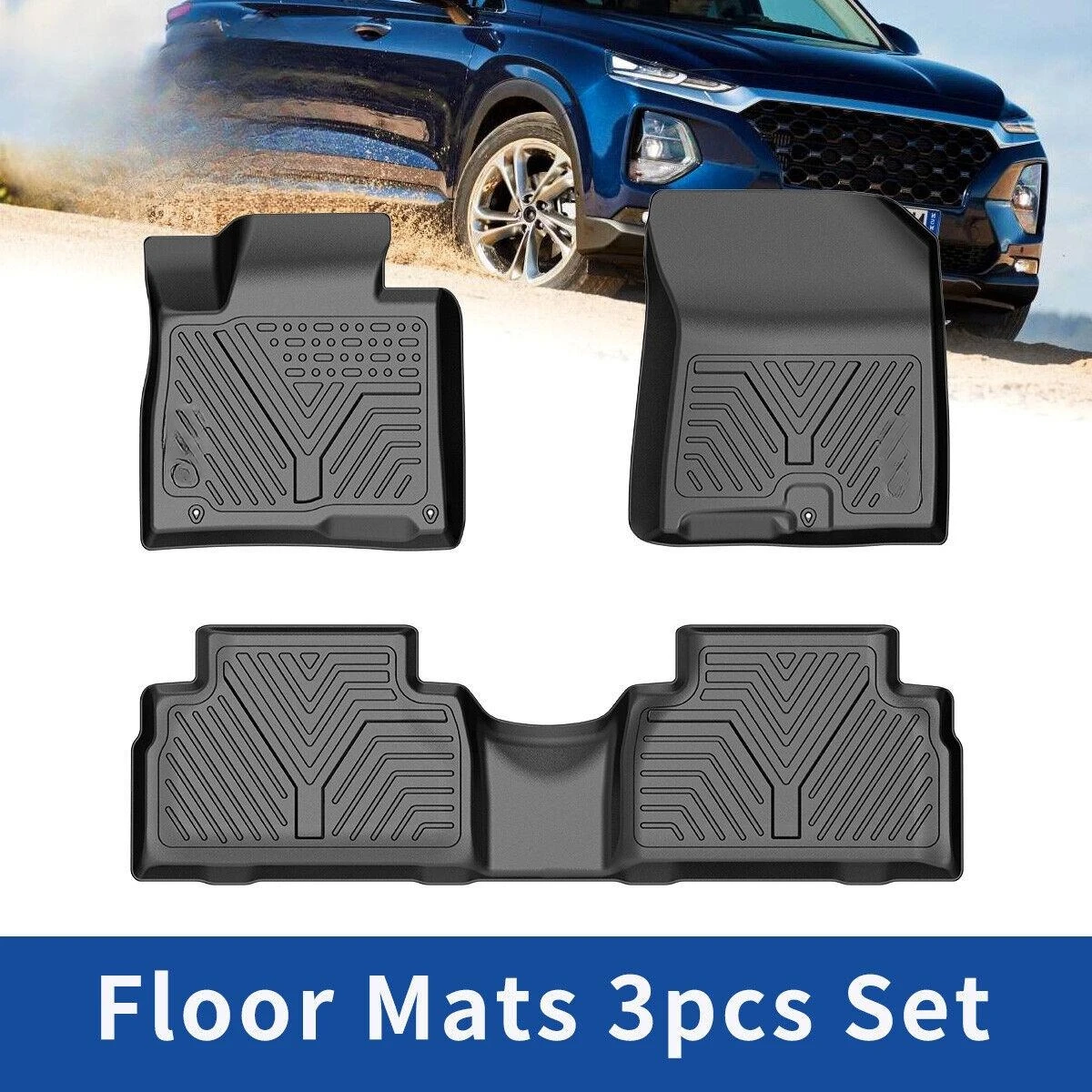 

3D-коврики из TPE для Hyundai Santa Fe 2019-2020: всепогодная защита и комфорт