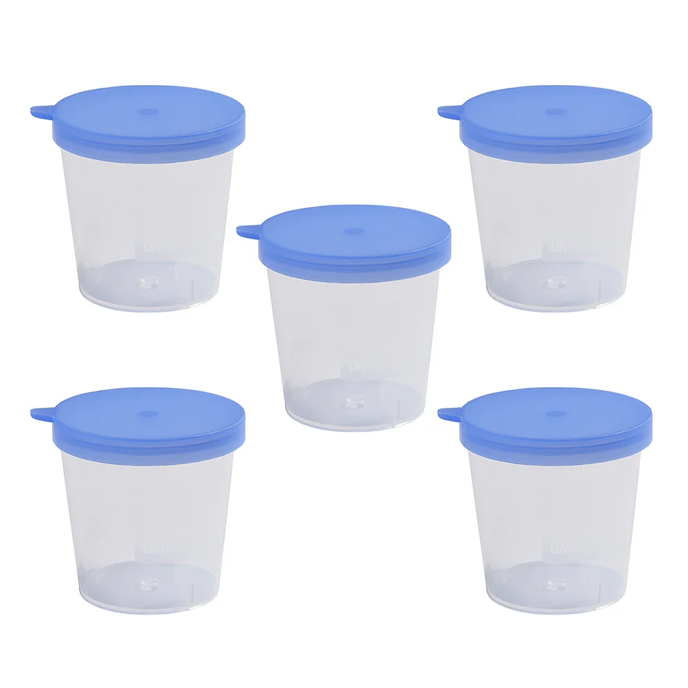 

5Pcs Disposable Urine Testing Cup with Lid Scale for Medical Sample Collection Hospital Specimen Container Clear Plastic