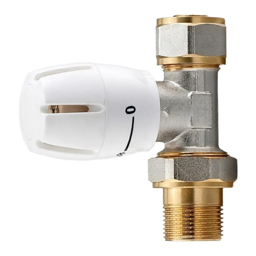 Straight Brass Thermostatic Radiator Valve DN15 For Central Heating System Temperature Control Easy Installation Home Improvemen